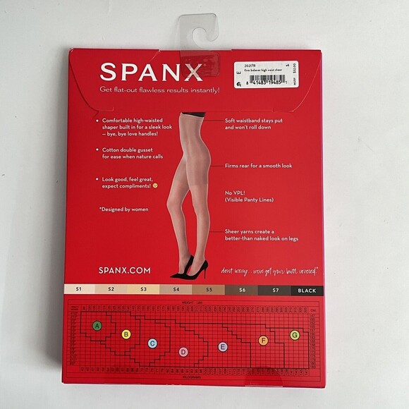 Spanx Shaping Sheers Size E Shade S4 15 Denier Leg High-waisted 195 - 265lbs - Picture 3 of 10